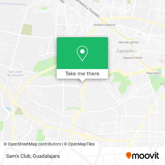 How to get to Sam's Club in Zapopan by Bus or Train?