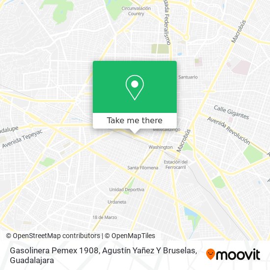 Gasolinera Pemex 1908, Agustín Yañez Y Bruselas map
