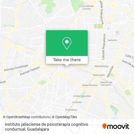 Mapa de instituto jalisciense de psicoterapia cognitivo conductual