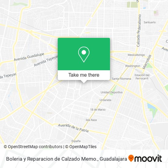 Mapa de Boleria y Reparacion de Calzado Memo.