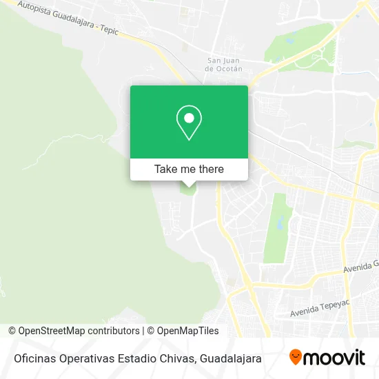 Oficinas Operativas Estadio Chivas map