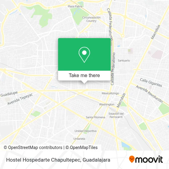 Hostel Hospedarte Chapultepec map