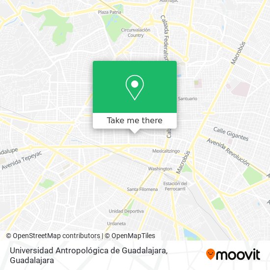 Mapa de Universidad Antropológica de Guadalajara