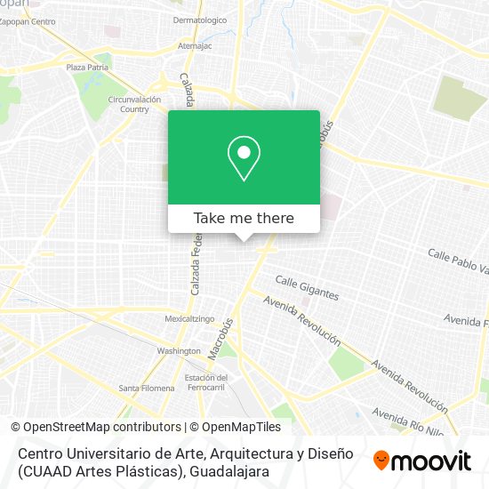 Centro Universitario de Arte, Arquitectura y Diseño (CUAAD Artes Plásticas) map
