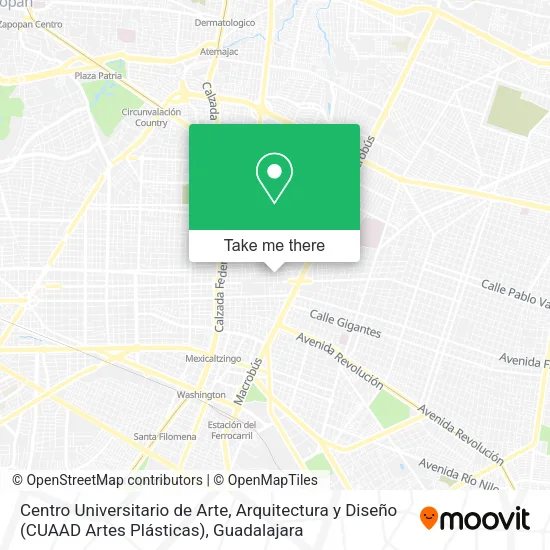 Centro Universitario de Arte, Arquitectura y Diseño (CUAAD Artes Plásticas) map