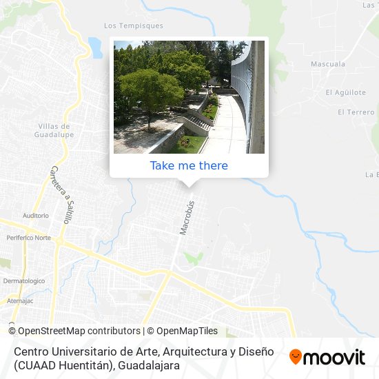 Centro Universitario de Arte, Arquitectura y Diseño (CUAAD Huentitán) map