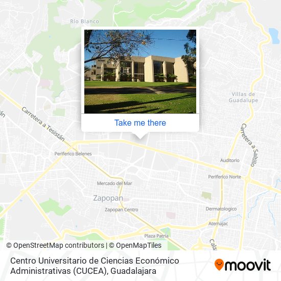 Centro Universitario de Ciencias Económico Administrativas (CUCEA) map