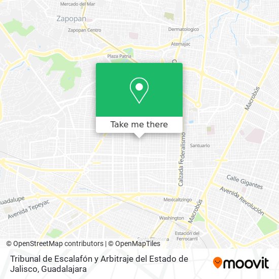 Tribunal de Escalafón y Arbitraje del Estado de Jalisco map