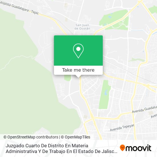 Mapa de Juzgado Cuarto De Distrito En Materia Administrativa Y De Trabajo En El Estado De Jalisco