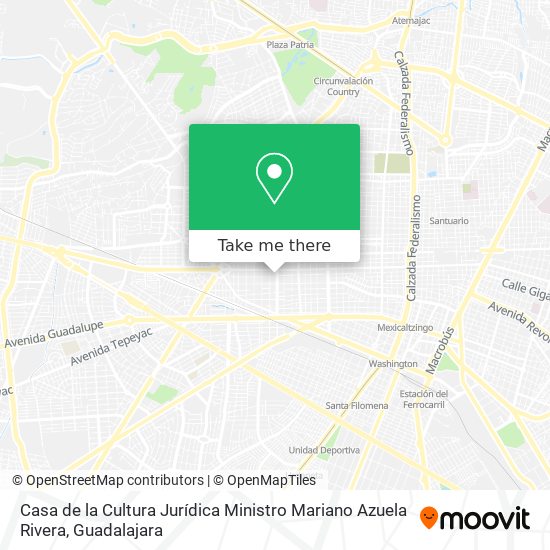 Mapa de Casa de la Cultura Jurídica  Ministro Mariano Azuela Rivera
