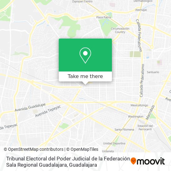 Tribunal Electoral del Poder Judicial de la Federación Sala Regional Guadalajara map