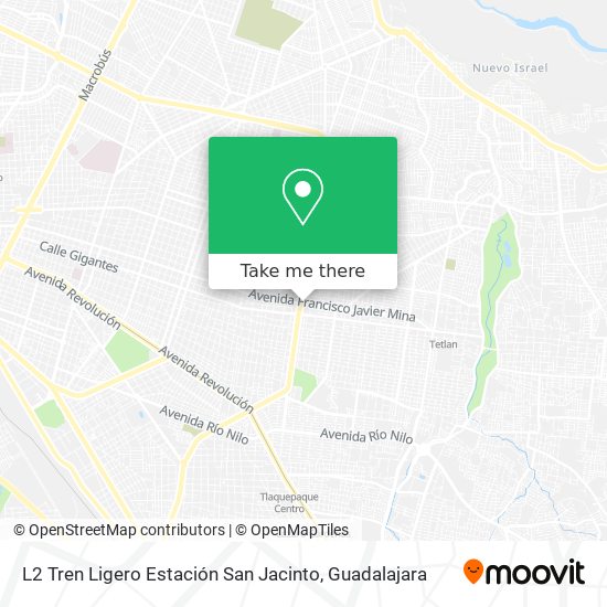 Mapa de L2 Tren Ligero Estación San Jacinto