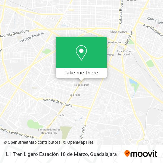 L1 Tren Ligero Estación 18 de Marzo map