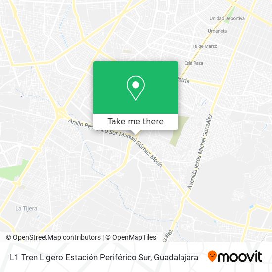 L1 Tren Ligero Estación Periférico Sur map