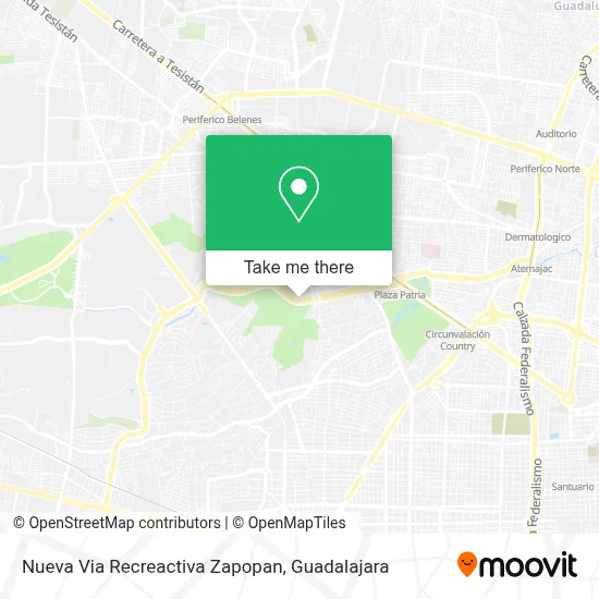Nueva Via  Recreactiva Zapopan map