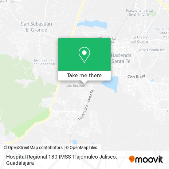 Hospital Regional 180 IMSS Tlajomulco Jalisco map