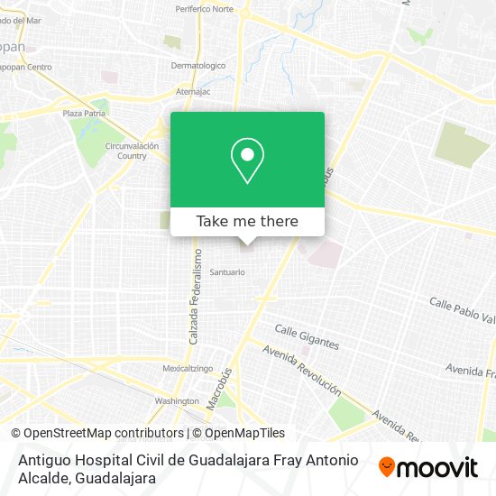 Mapa de Antiguo Hospital Civil de Guadalajara  Fray Antonio Alcalde