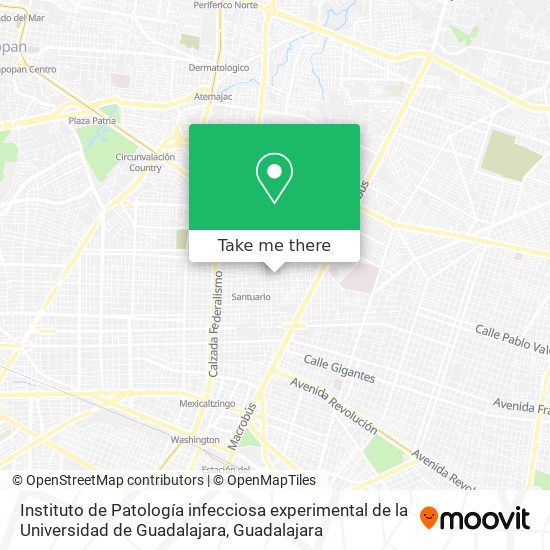 Instituto de Patología infecciosa experimental de la Universidad de Guadalajara map