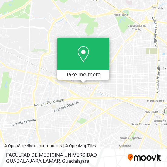 FACULTAD DE MEDICINA UNIVERSIDAD GUADALAJARA LAMAR map