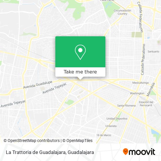 Mapa de La Trattoria de Guadalajara