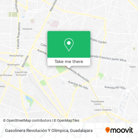Mapa de Gasolinera Revolución Y Olímpica