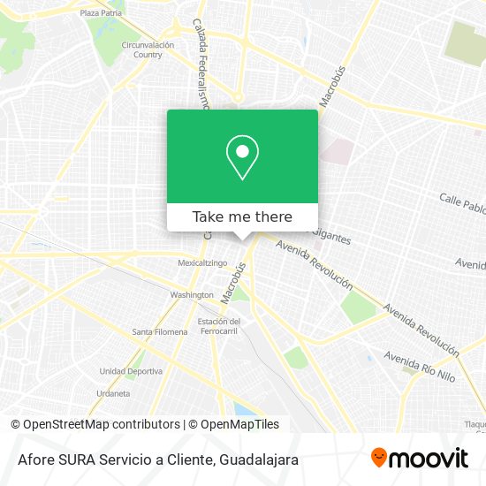 Mapa de Afore SURA Servicio a Cliente