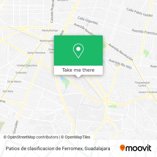 Patios de clasificacion de Ferromex map
