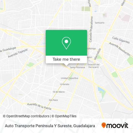 Auto Transporte Península Y Sureste map
