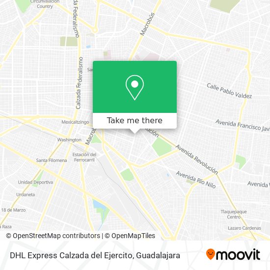 Mapa de DHL Express Calzada del Ejercito