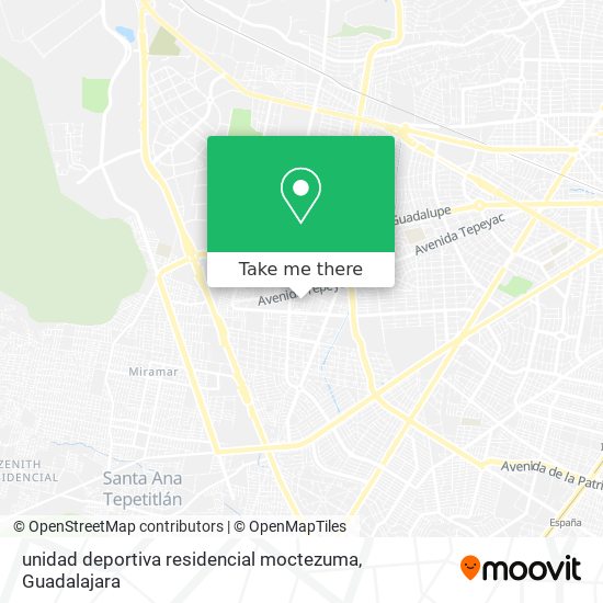 unidad deportiva residencial moctezuma map
