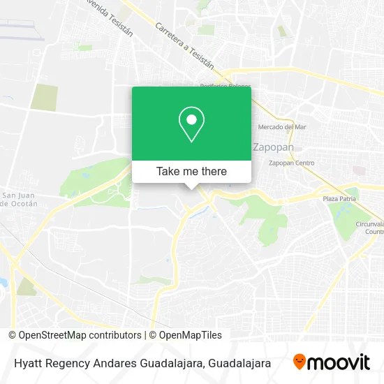 Hyatt Regency Andares Guadalajara map