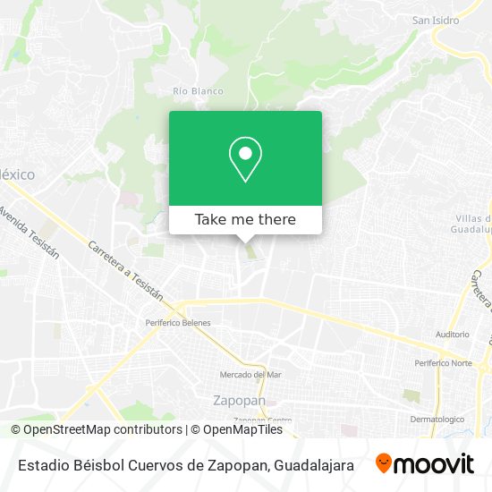 Estadio Béisbol Cuervos de Zapopan map