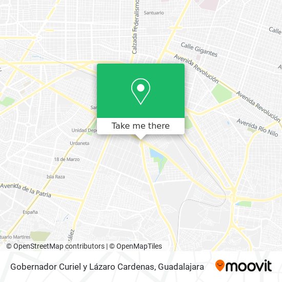 Gobernador Curiel y Lázaro Cardenas map