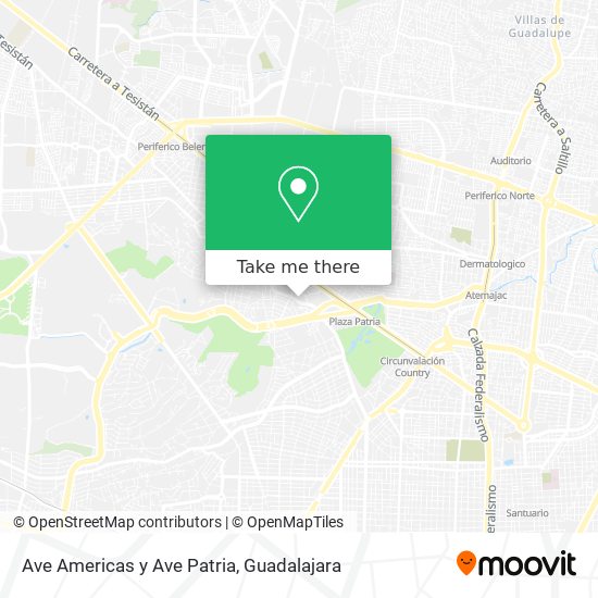 Mapa de Ave Americas y Ave Patria