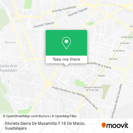 Glorieta Sierra De Mazamitla Y 18 De Marzo map
