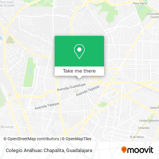 Colegio Anáhuac Chapalita map