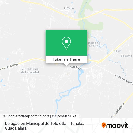 Delegación Municipal de Tololotlán, Tonalá. map