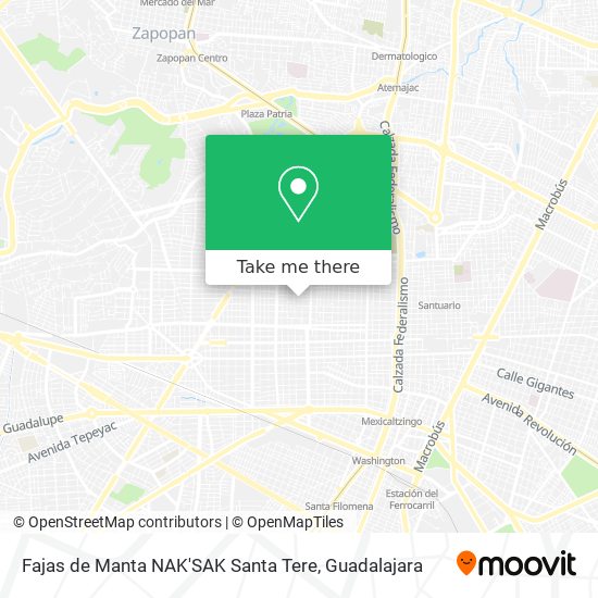 How to get to Fajas de Manta NAK'SAK Santa Tere in Guadalajara by Bus or  Train?