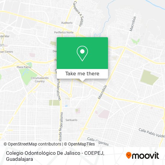 Mapa de Colegio Odontológico De Jalisco - COEPEJ