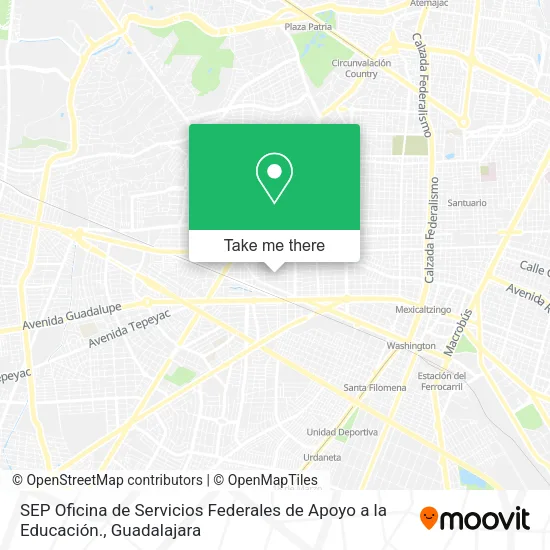 SEP Oficina de Servicios Federales de Apoyo a la Educación. map