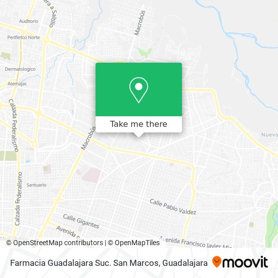 Mapa de Farmacia Guadalajara Suc. San Marcos