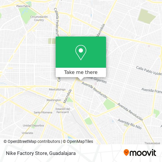 How to get to Nike Factory Store in Guadalajara by or Train?