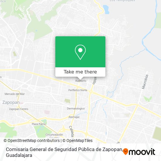 Mapa de Comisaría General de Seguridad Pública de Zapopan