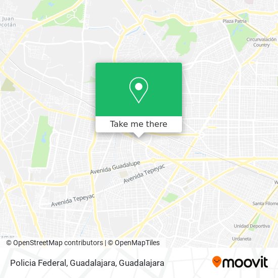 Mapa de Policia Federal, Guadalajara