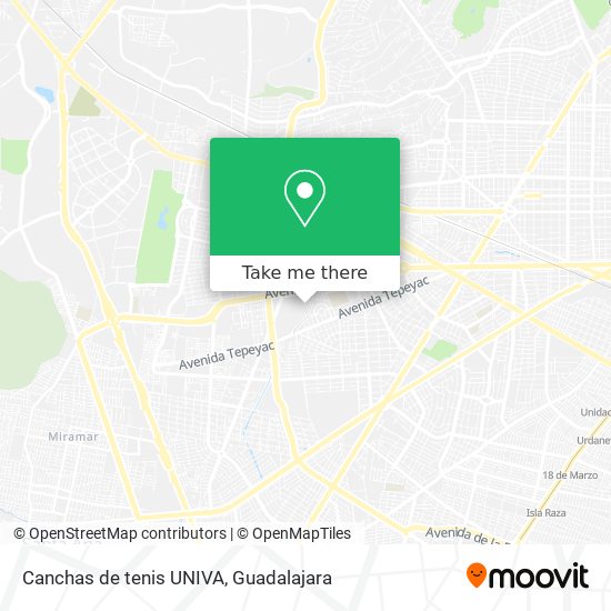 Mapa de Canchas de tenis UNIVA