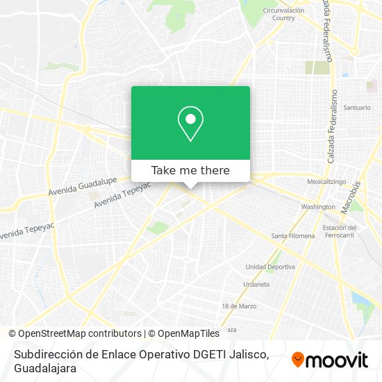 Subdirección de Enlace Operativo DGETI Jalisco map