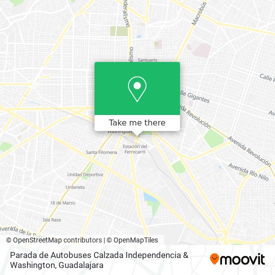 Mapa de Parada de Autobuses Calzada Independencia & Washington