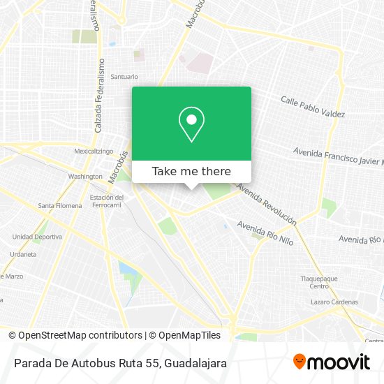 Mapa de Parada De Autobus Ruta 55