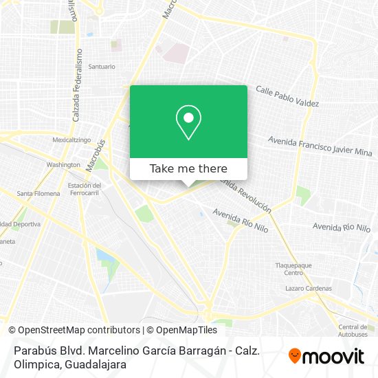 Parabús Blvd. Marcelino García Barragán - Calz. Olimpica map