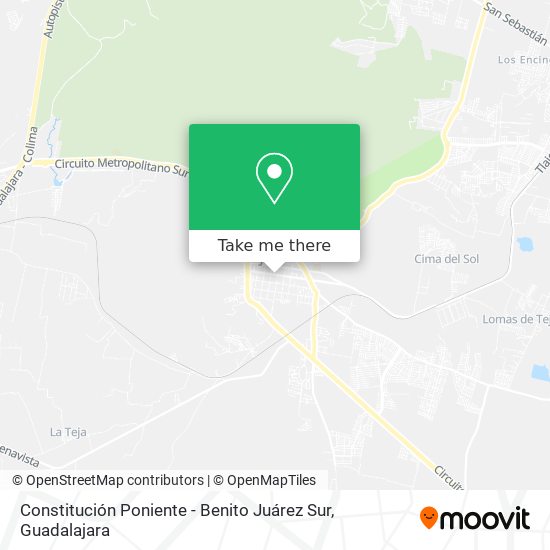 Constitución Poniente - Benito Juárez Sur map